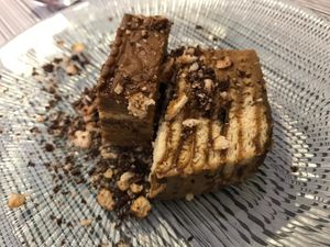 Tarta de galleta y moka at DUE Cocina Italiana in Valencia