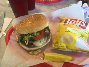 Vegan mushroom Swiss with impossible patty at Lazy Mike's in Falls Church