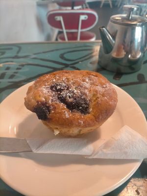 Apple blackberry vegan muffin at Deluxe Cafe in Wellington