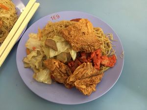 ‘Bee hoon' rice noodles with stir-fried vegetables at VegThisCity in Central Singapore