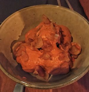 Meet balls. No fake meat. Nice herby flavour and capsicum sauce  at You Came Again in West End