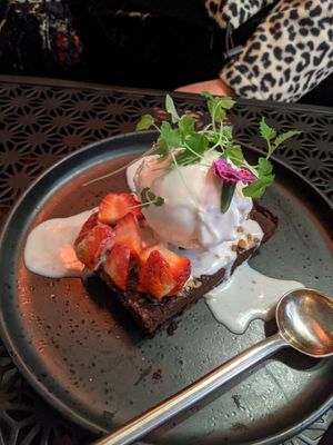 Chewy Walnut Brownie at You Came Again in West End
