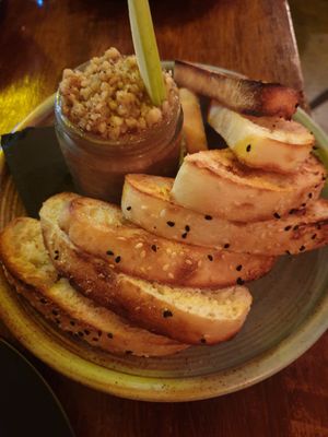 Mushroom and walnut pate at You Came Again in West End