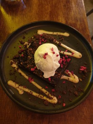 Brownie with ice cream at You Came Again in West End