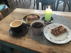 Fantastic vegan banana cake at Henningsvær Lysstøperi and Cafe in Henningsvaer