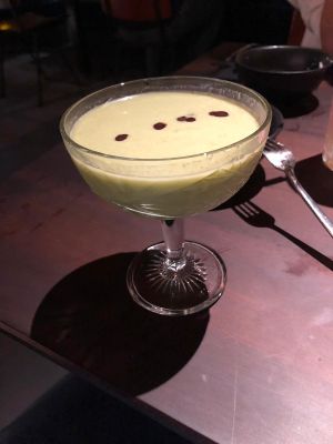 Green velvet cocktail at Dumbo in Rotterdam