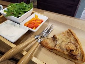 Sweet potato quiche at Shizen in Tel Aviv