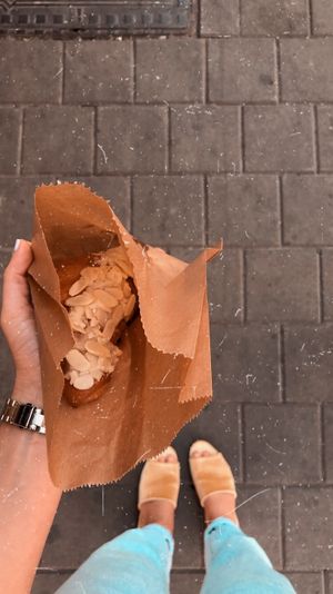 Vegan almond filled croissant  at Shizen in Tel Aviv