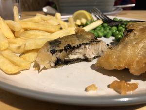 Inside of the “fish" at The Alleycat in Inverness