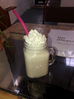 Strawberry milkshake  at The Alleycat in Inverness