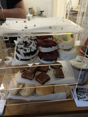 Desserts vitrine at The Alleycat in Inverness
