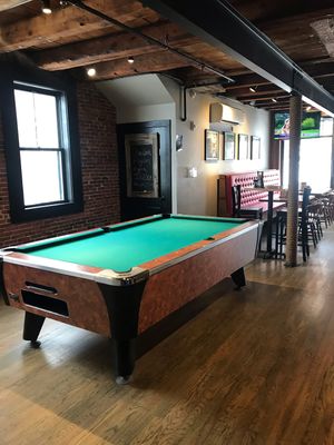 Pool table for fun times at Sea Dog Brewing Co in Camden