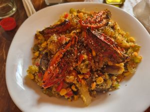 Quinoa with vegetables (not on the menu, made on request) at Pedro Pan in Jujuy