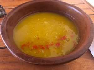Local squash soup (vegan) at Pedro Pan in Jujuy
