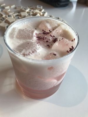 The rose cocktail with coconut milk - so yummy! at Northyards Cider Co. in Squamish