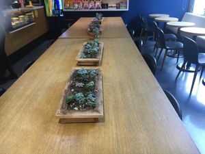 Inside seating at Honeybrains in New York City