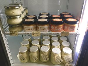 Vegan spread, cheese and liquid soy yoghurt by Veganka. Photo by: Rifuzl on Facebook at Rifuzl - Šiška, trgovina brez plastične embalaže in Ljubljana