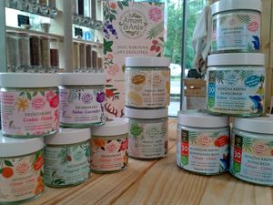 Cruelty free deodorants and sunscreen with vegan options by Amon&Anis. Photo by: Rifuzl on Facebook at Rifuzl - Šiška, trgovina brez plastične embalaže in Ljubljana