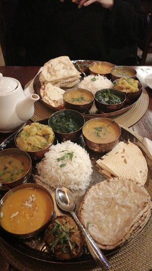 thali vegetarian menu at Shree Ram in Lisbon