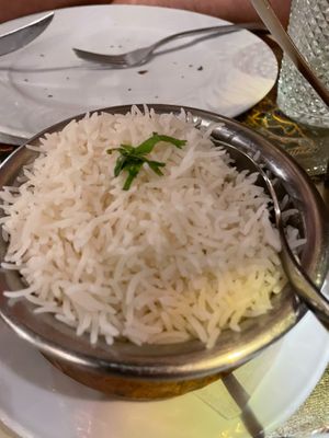 Plain white rice at Shree Ram in Lisbon