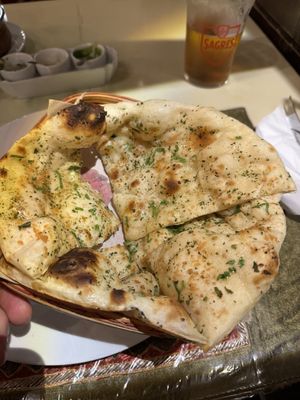 Garlic naan   at Shree Ram in Lisbon