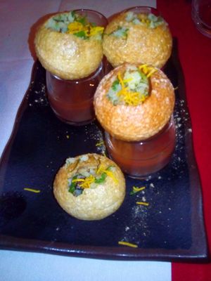 Pani Puri (spicy sauce) at Shree Ram in Lisbon