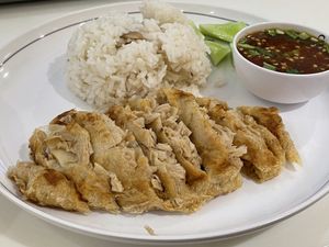 Seasoned tofu and steamed rice with mushrooms, 80 baht  at Talalaks Emporium Food Hall in Bangkok