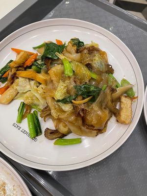 Sweet black soy veg and noodles  at Talalaks Emporium Food Hall in Bangkok