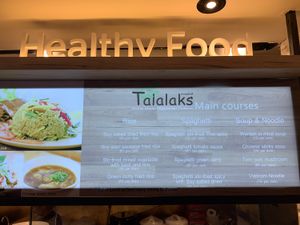 Mains menu at Talalaks Emporium Food Hall in Bangkok