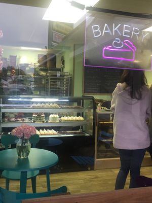 Dessert display at Miss Chickpea's Bakeshop in San Antonio