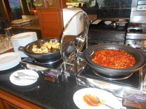 Potatoes, beans at Garden Cafe in Pattaya