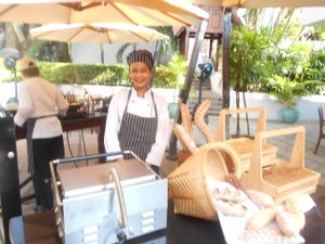 Sandwich and waffle station at Garden Cafe in Pattaya