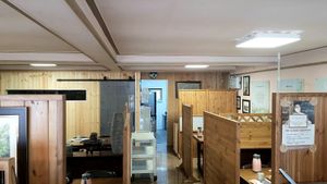 Interior of location - seating space for dining guests at Aseungji 아승지 in Seoul