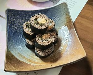 buckwheat noodle kimbap 메밀국수김밥 at Aseungji 아승지 in Seoul