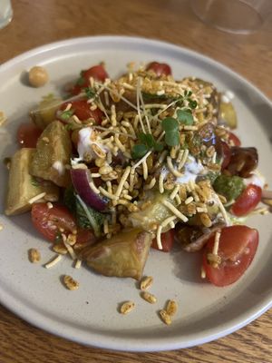 Indian supper club aloo chaat  at REfUSE Café in Chester-le-street
