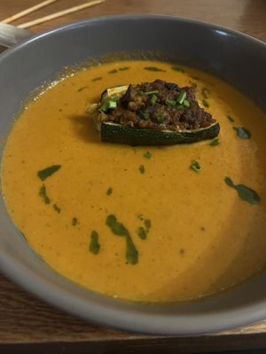 Indian supper club Courgette keema  at REfUSE Café in Chester-le-street