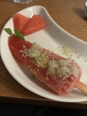 Indian supper club watermelon ice   at REfUSE Café in Chester-le-street