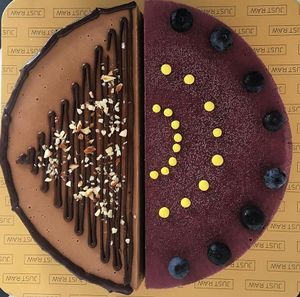 Raw cakes at Just Raw in Belgrade