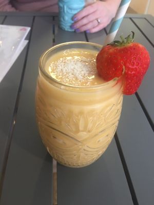 Tropical sunrise smoothie at Alkaline Kitchen in Middlesbrough