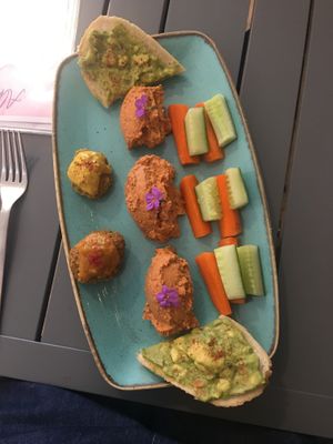 Red pepper pate  at Alkaline Kitchen in Middlesbrough