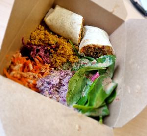 Thai falafel wrap at Alkaline Kitchen in Middlesbrough