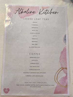 Menu  at Alkaline Kitchen in Middlesbrough