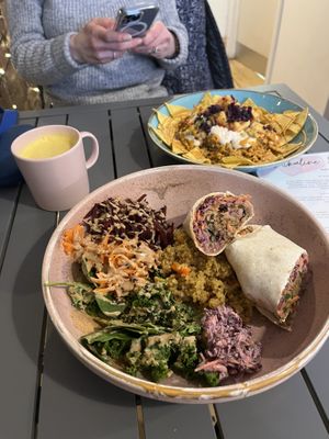 Thai wrap and nachos   at Alkaline Kitchen in Middlesbrough