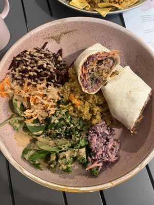 Thai wrap with salad   at Alkaline Kitchen in Middlesbrough