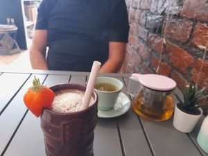 Cashew Baby. Jasmine Tea. at Alkaline Kitchen in Middlesbrough