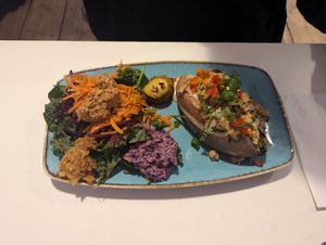 Stuffed sweet potato at Alkaline Kitchen in Middlesbrough
