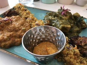 Duo of curries  at Alkaline Kitchen in Middlesbrough