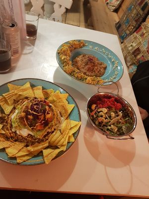 Coconut thai curry and Nachos at Alkaline Kitchen in Middlesbrough