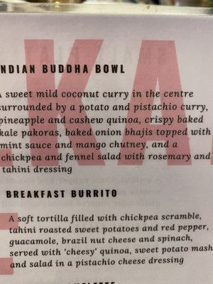 Menu at Alkaline Kitchen in Middlesbrough