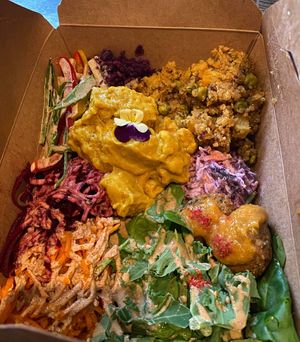 Daily special - Thai Buddha bowl. Full of flavour, very filling, definitely recommend! at Alkaline Kitchen in Middlesbrough